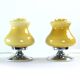 Table Lamps In Cream Opaline & Chrome, Bulgaria 1960s