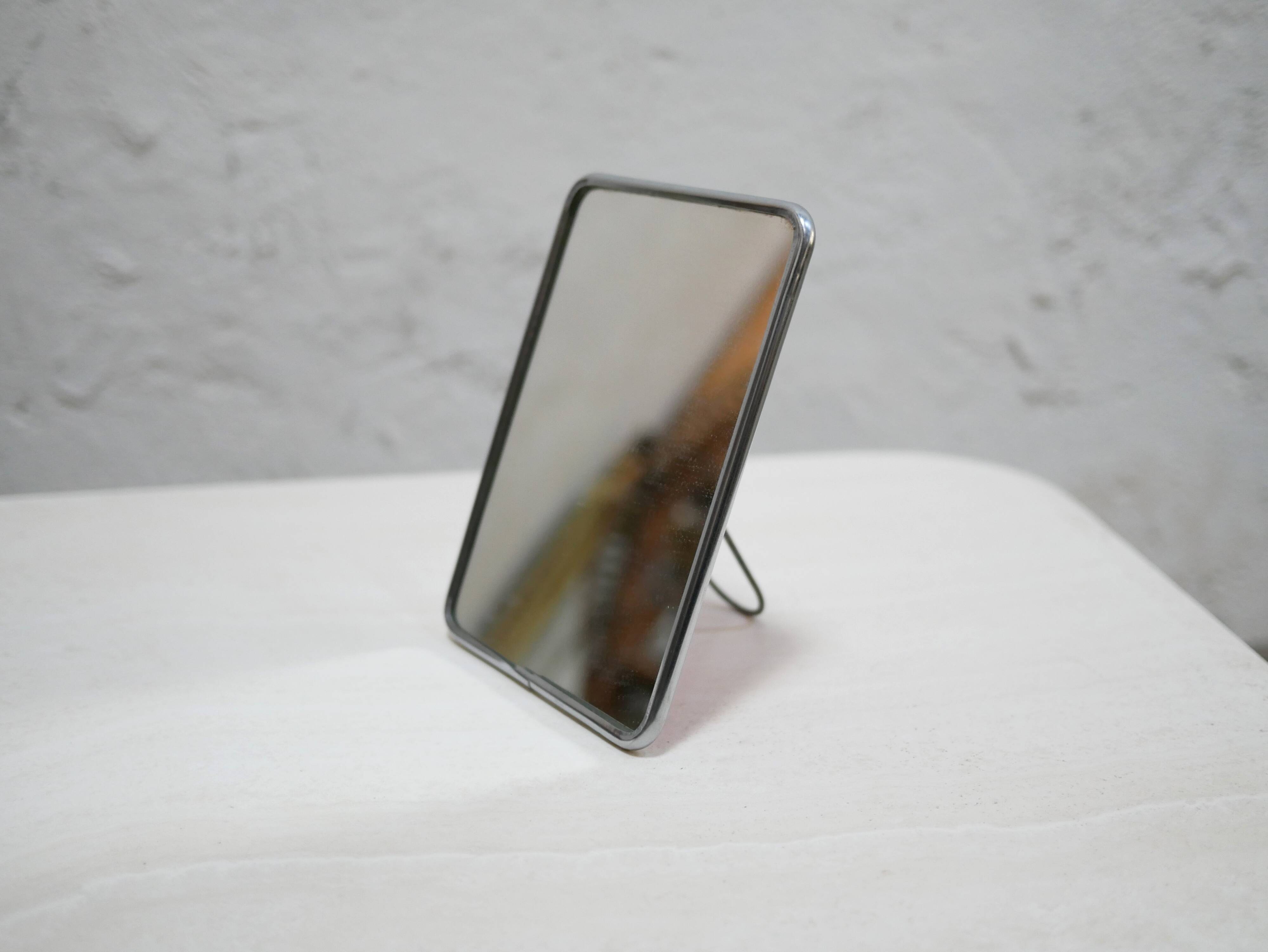 Vintage barber mirror to stand or hang 20cm x 14cm