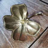 Brass candle holder copper color in the shape of a flower, Vintage
