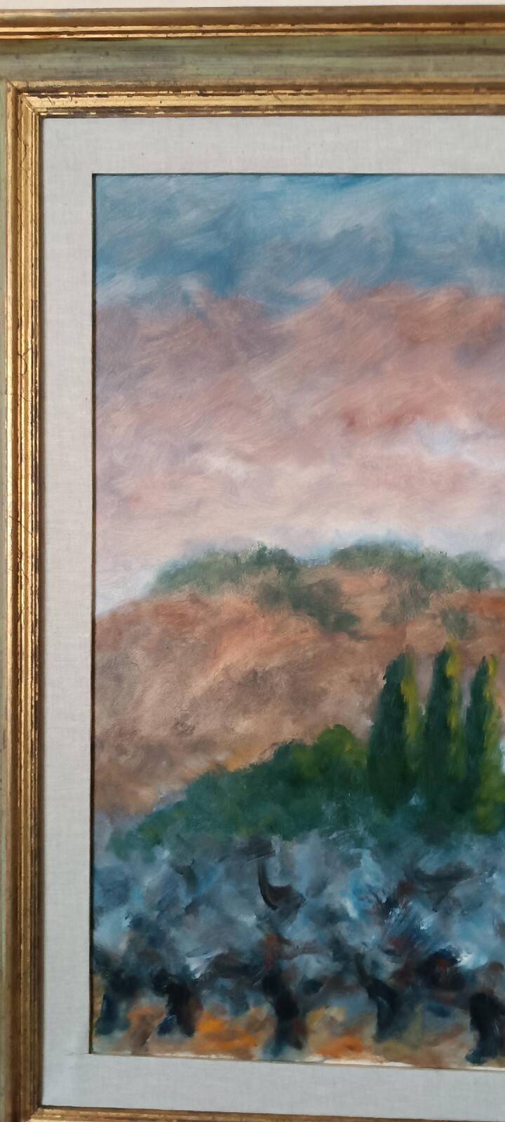 Large oil on canvas Marino Scardigli (1921-2005) - Tuscan landscape 124x94 cm