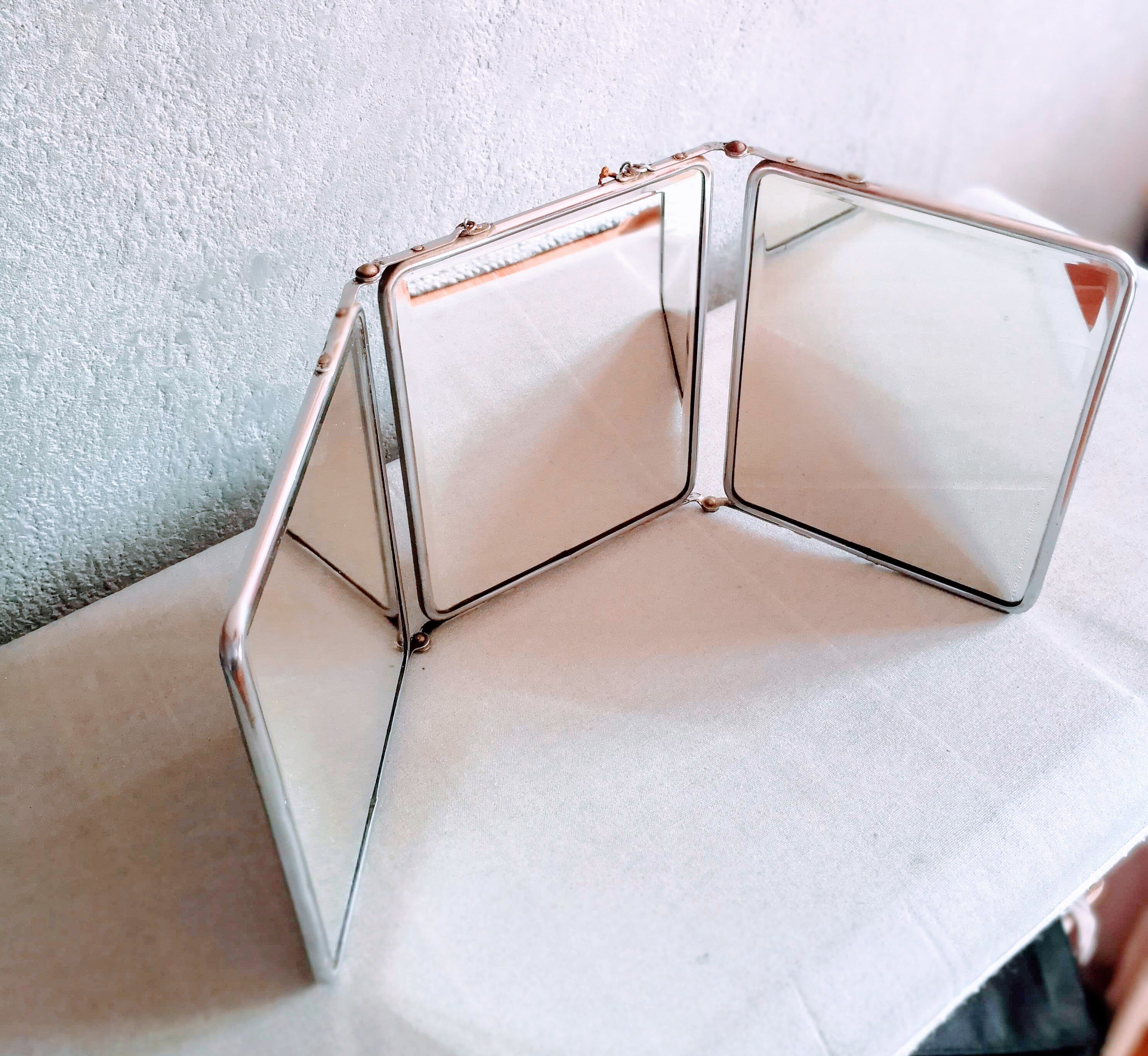 Mirror beveled triptych 56x24cm