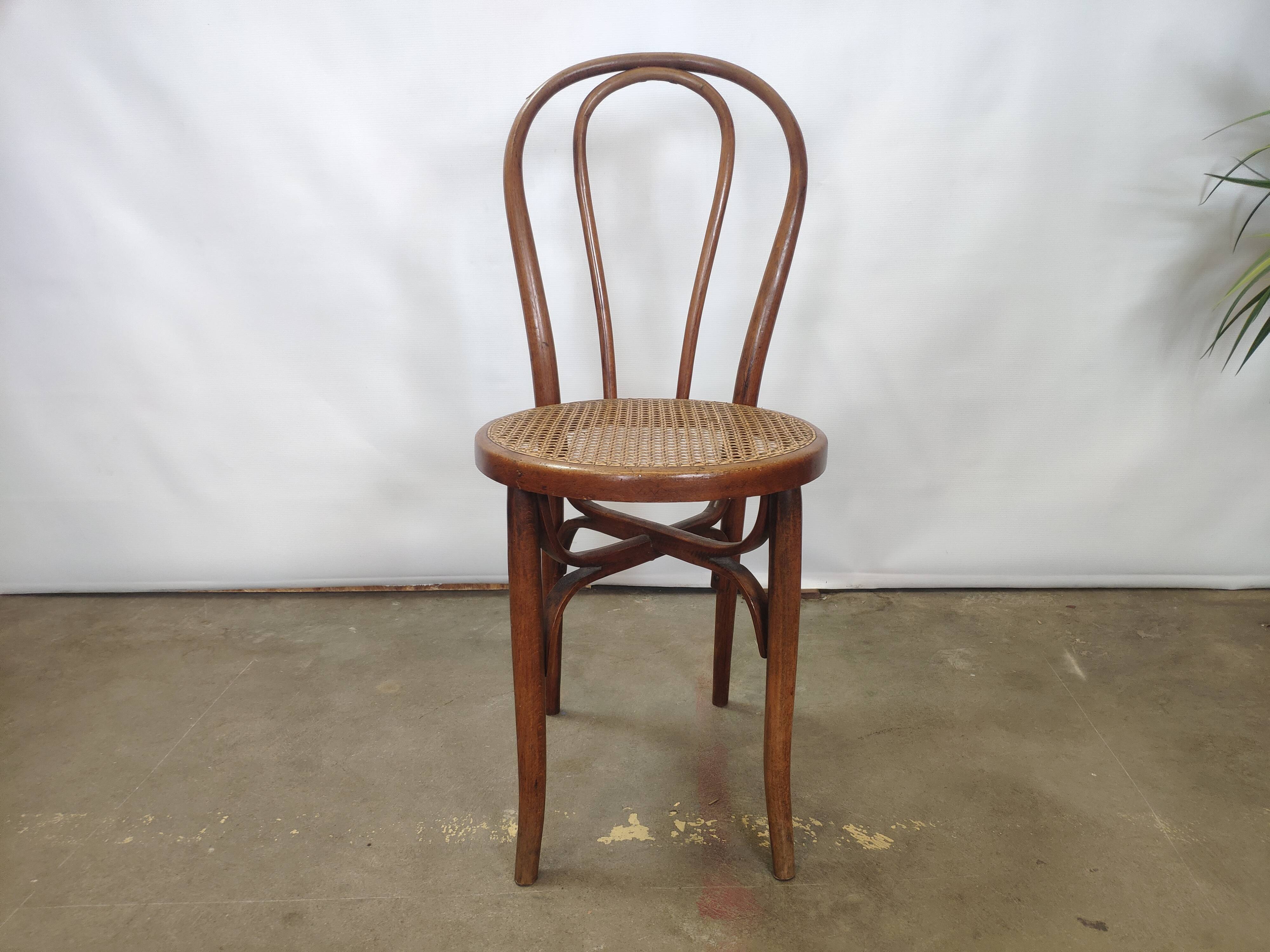 Chaise Léon Cambier bistrot vintage bois courbé Thonet