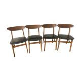 Série de 4 chaises scandinave