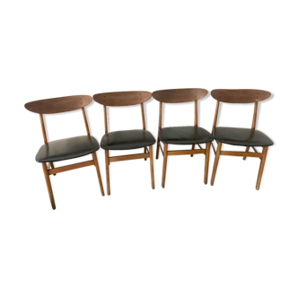 Série de 4 chaises scandinave