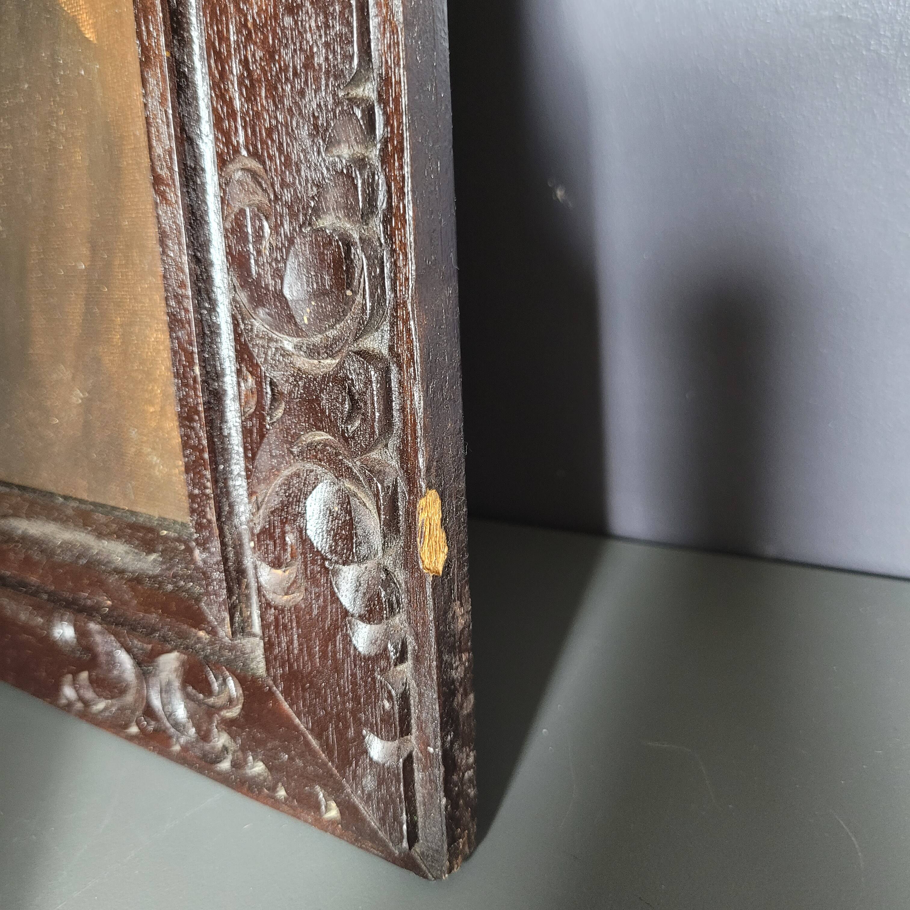 Asian Portrait Painting Oil On Canvas (Vietnam or China)