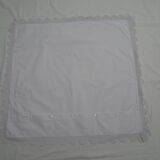 old large pillowcase in thin white monogrammed canvas