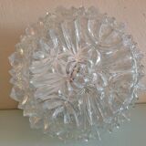Structured glass round ceiling lamp / vintage 60s-70s