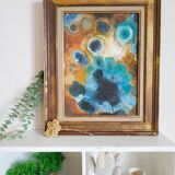 Old painting oil on wood and framing