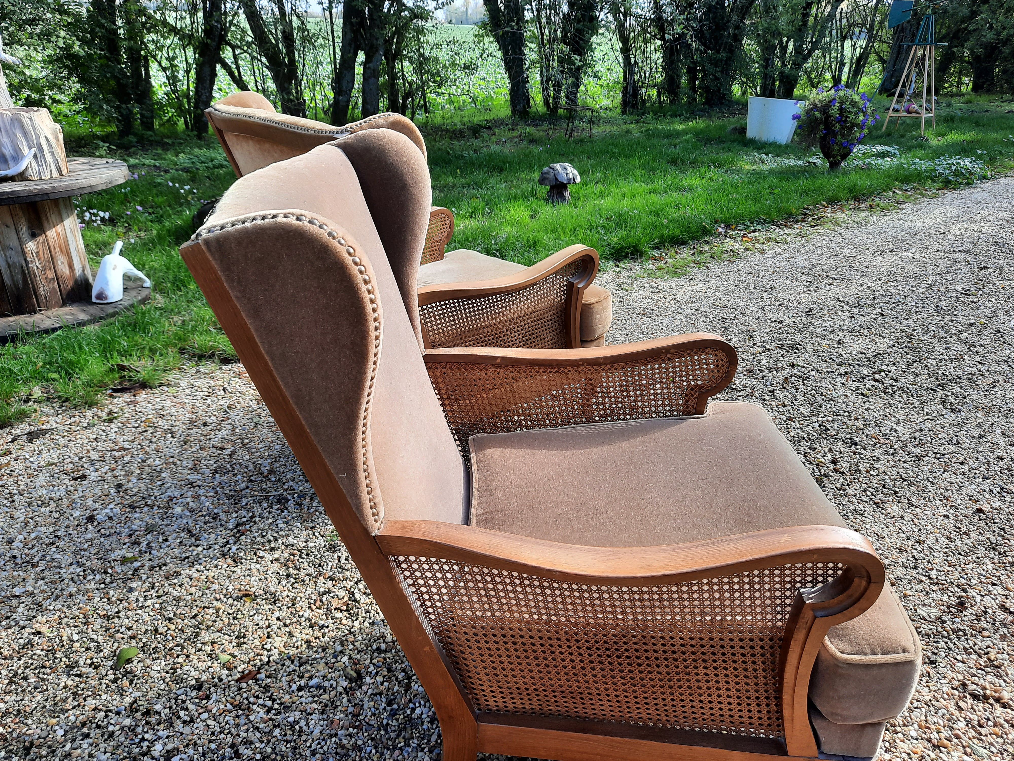 Set of 2 english canne chairs