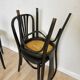 Set of 4 Vintage Black Wooden Dining Chairs: STOL Kamnik, 70s, Yugoslavia