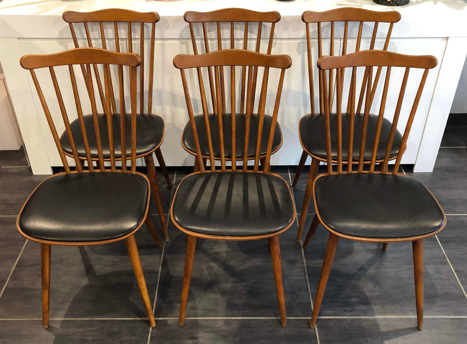 Set of 6 Baumann Menuet chairs, vintage, 1970s