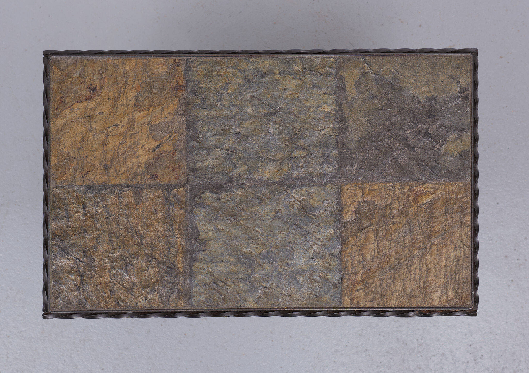 Slate stone brutalist nesting tables, 1970s, france