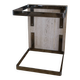2 nesting tables chrome steel travertine
