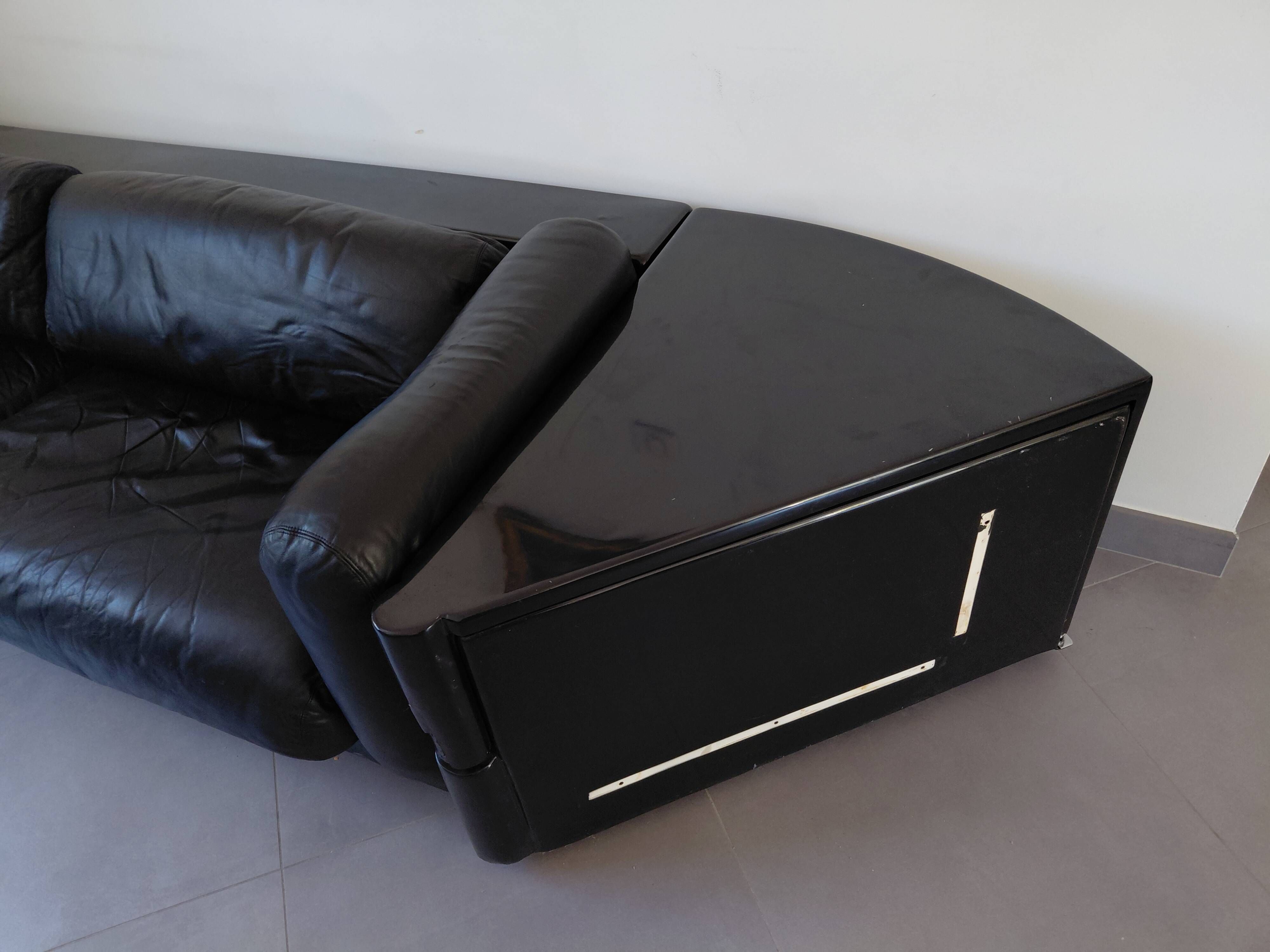 Cini Boeri - Gradual Lounge Sofa Black Leather Knoll/Gavina