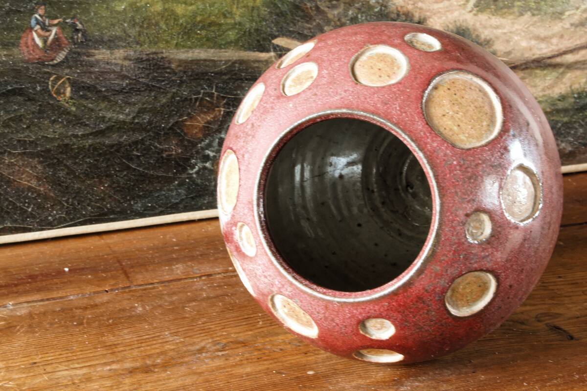 Vase boule scandinave en grés émaillé