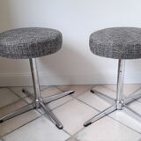 Pair of swivel stools 70s central foot