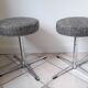 Paire de tabourets pivotants années 70 pied central