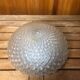 Old molded glass ceiling light + vintage white metal support