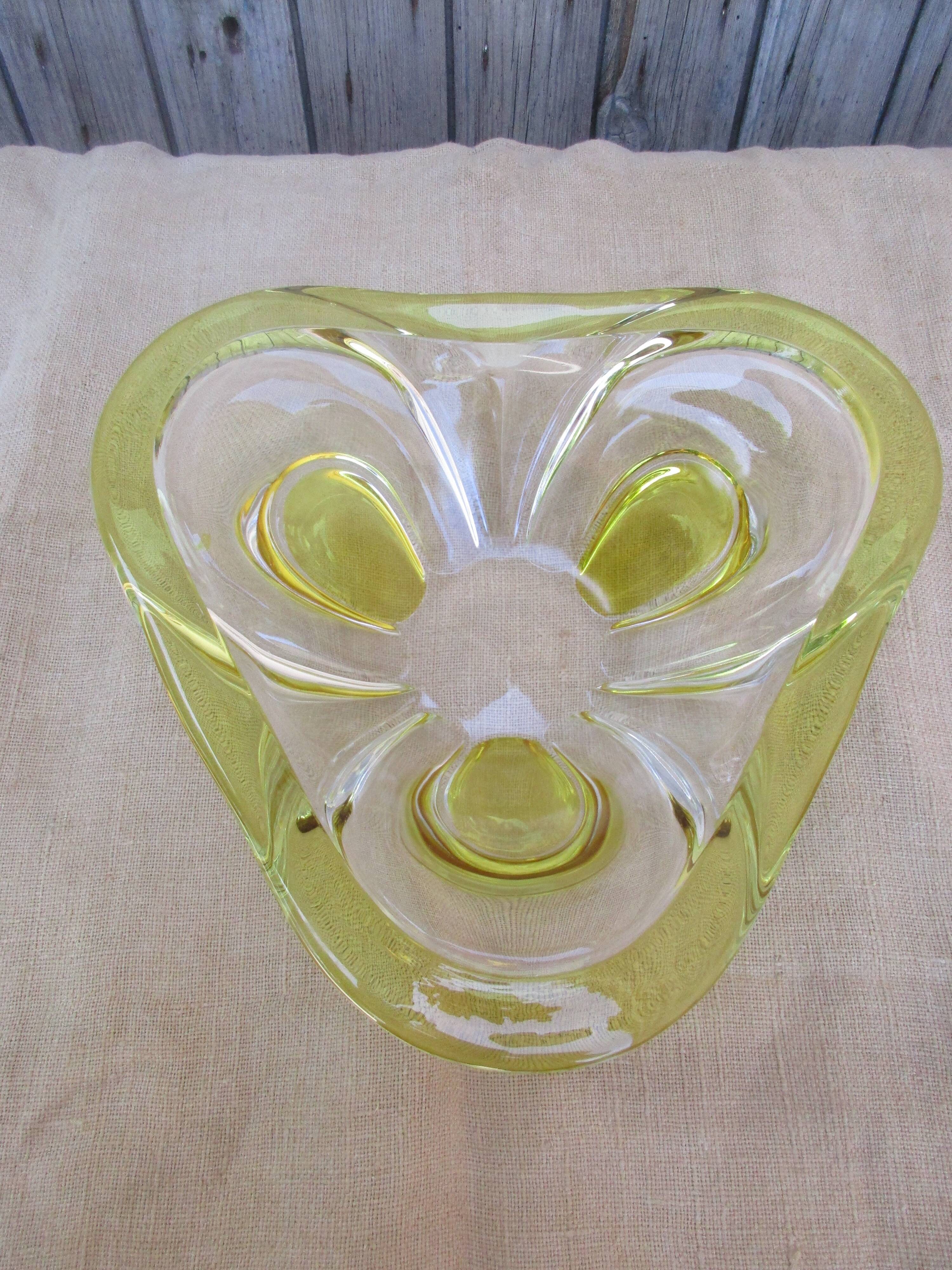Yellow glass fruit cut