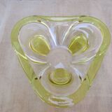 Coupe a fruits en verre colore jaune
