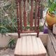 Chaise de Nourrice Napoléon III en  bois foncé vernissé assise tissu rayé 1