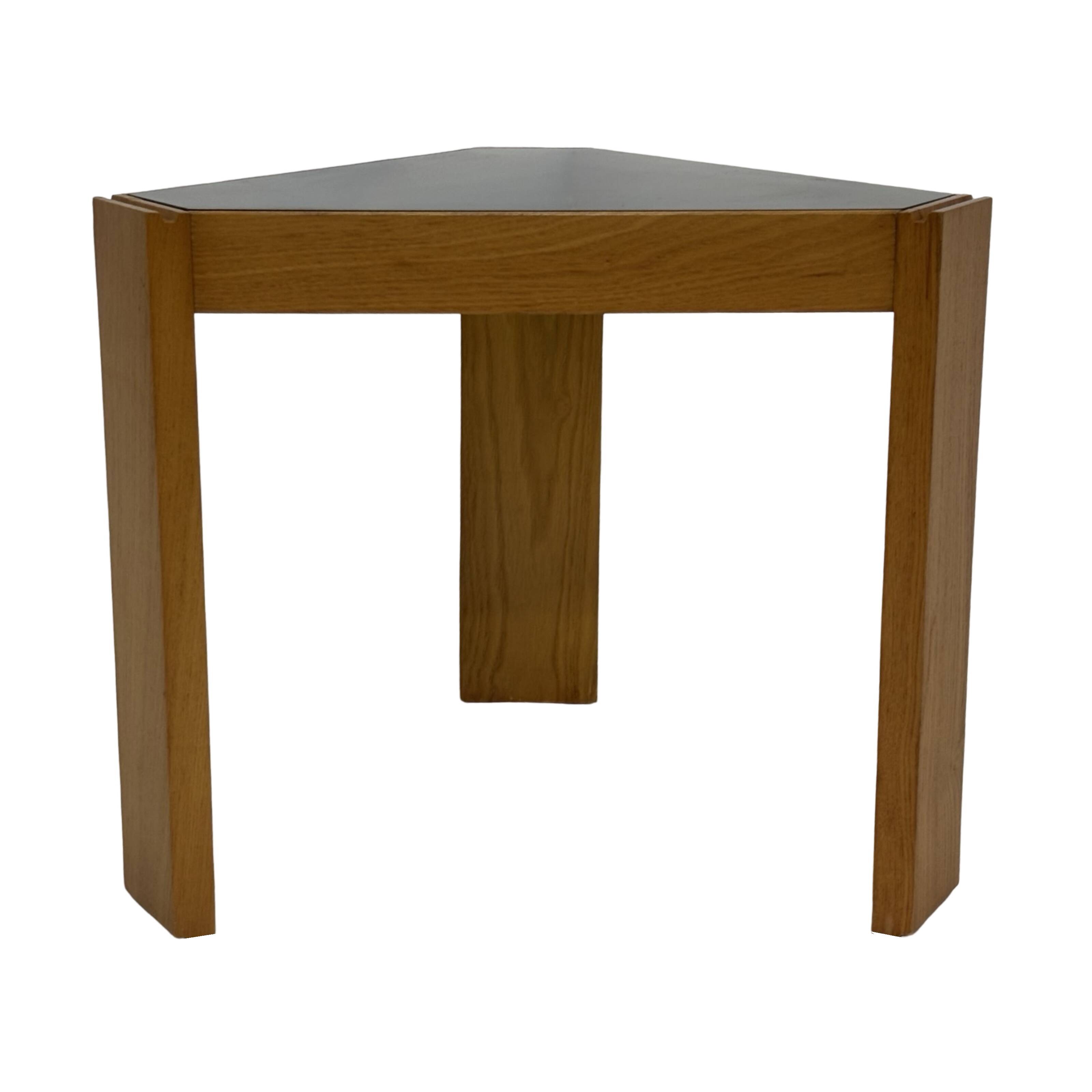 Vintage side table by Porada Arredi, 1970s wood and glass