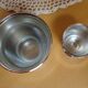 Timbale and egg cup set in silver.