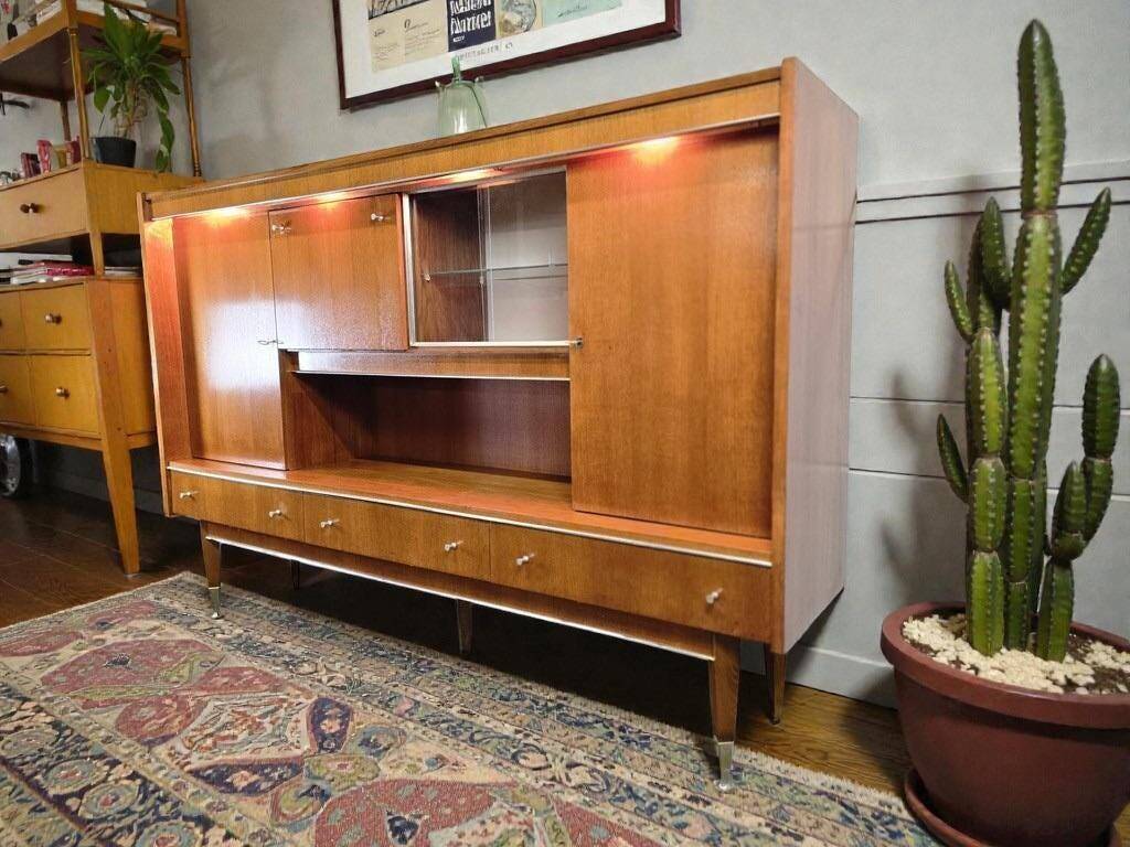 XL vintage wooden sideboard/cabinet