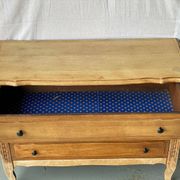 Neo rustic mini buffet chest of drawers with 3 drawers renovated in raw wood