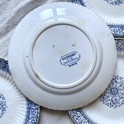 Sarreguemines ironstone dessert plates, "Embroidery" model