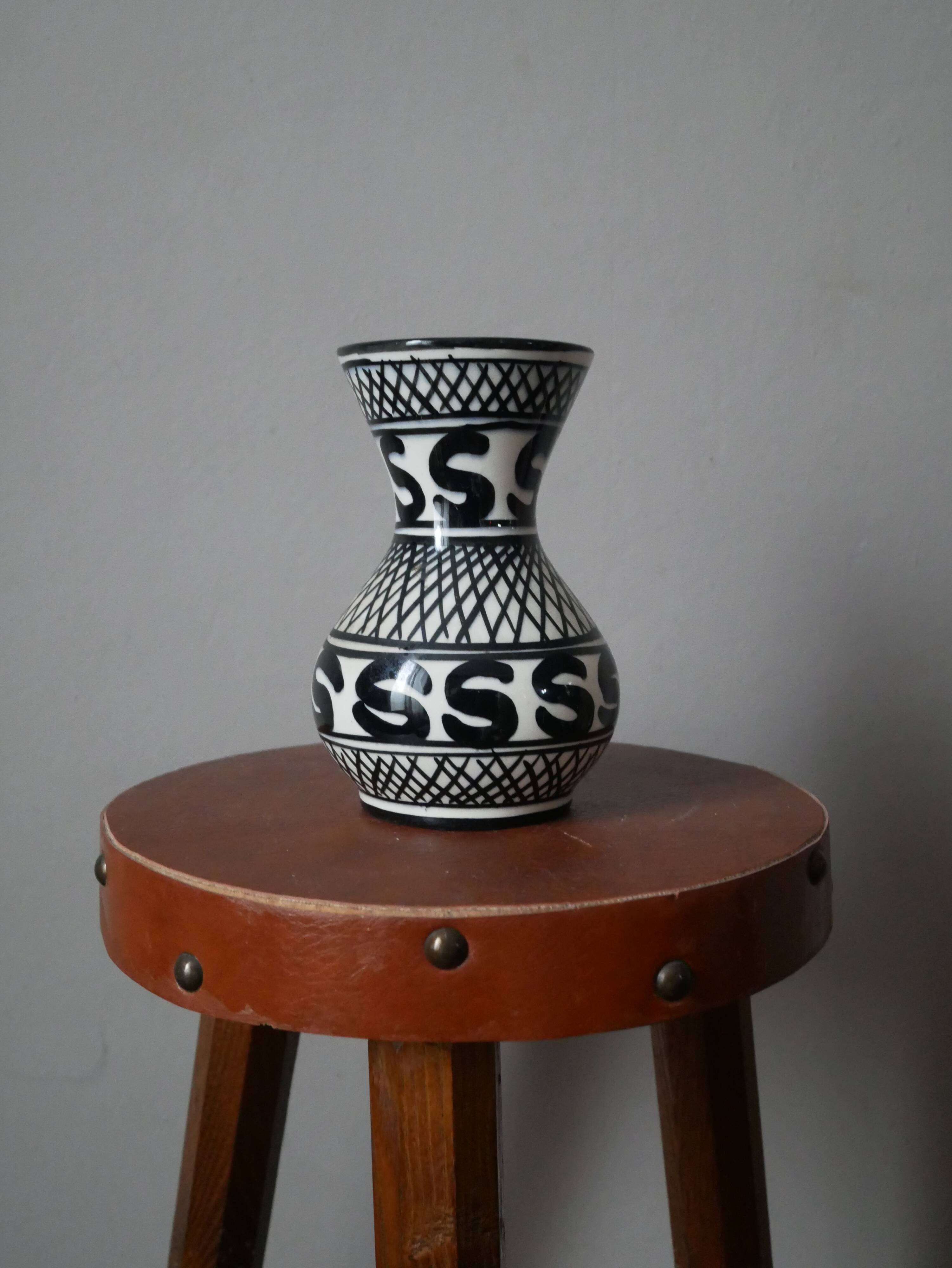 Ceramic vase hand painted decor ethnic tribal decoration handcrafted pottery handmade