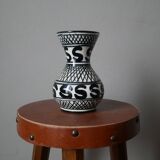 Vase en céramique décor peint à la main décoration ethnique tribale artisanal poterie handmade