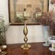 Vintage baluster lamp in golden brass 51cm