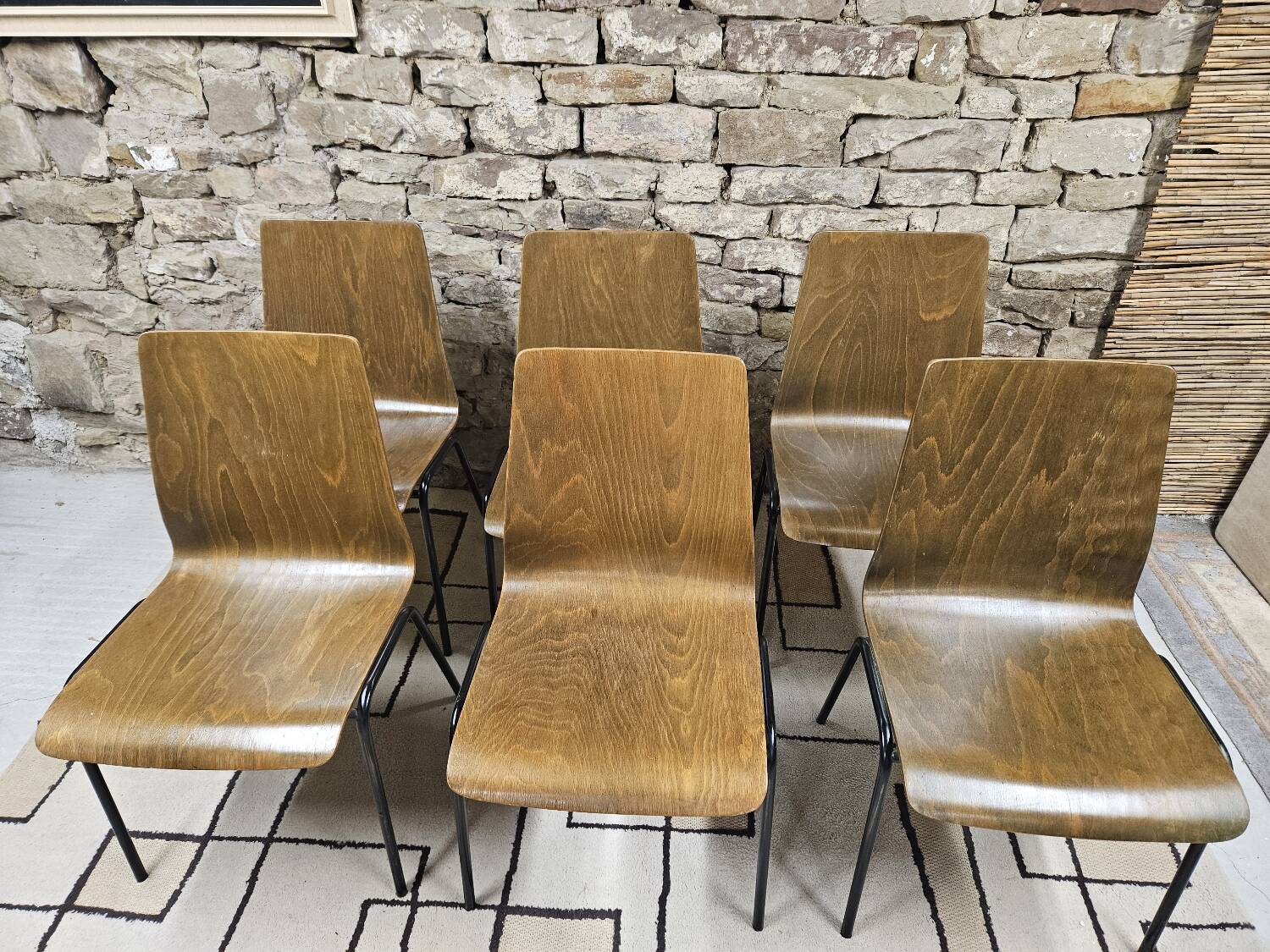 6 chaises Hiller empilable 1970