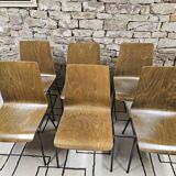 Lot of 6 Hiller stackable chairs 1970