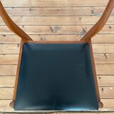 Pair of Scandinavian chairs in teak and skaï, 1965