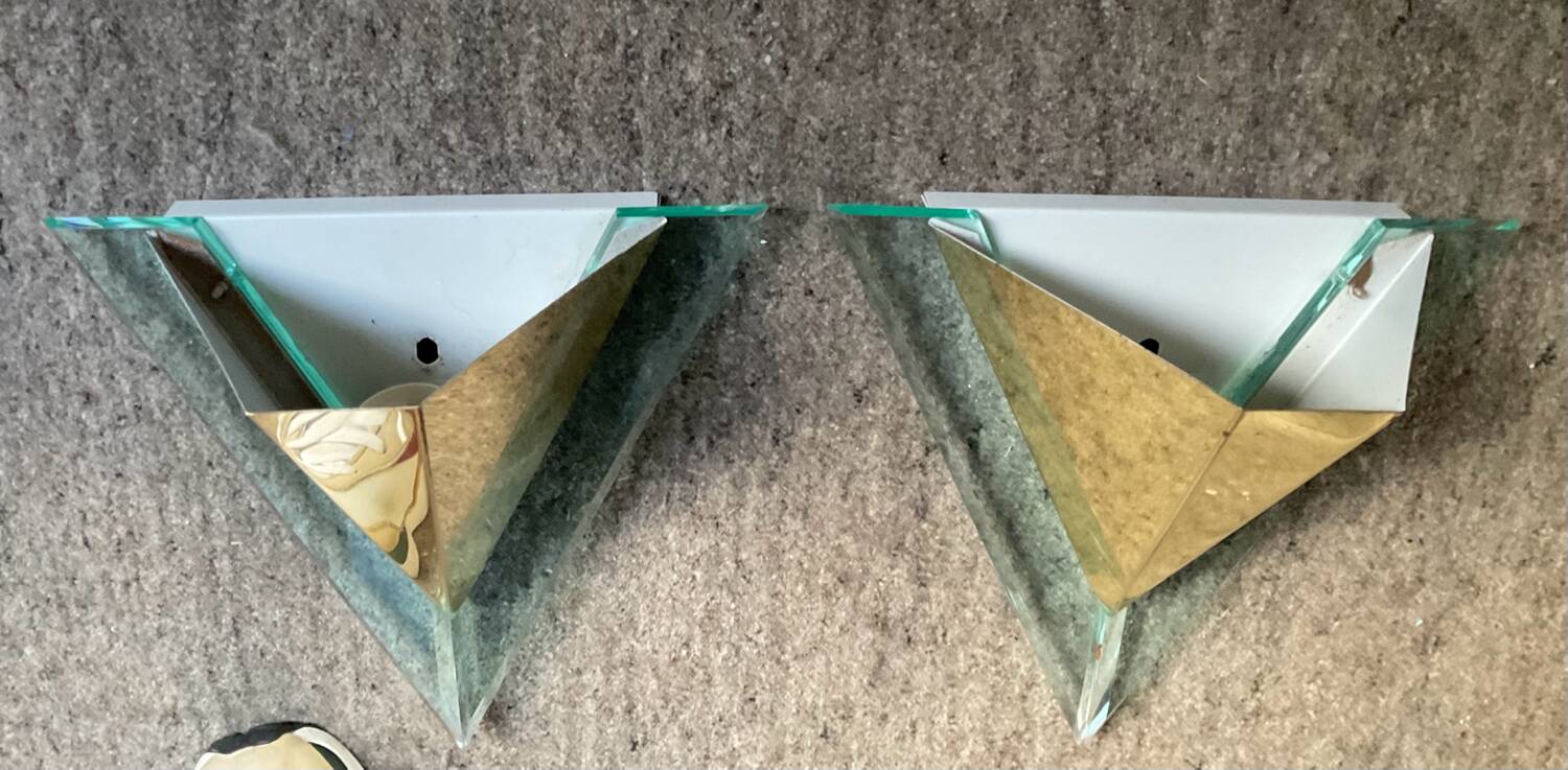 Pair of Hollywood Regency style wall lights