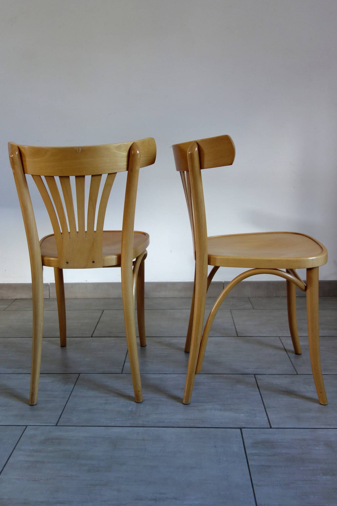 Paire de chaises bistro inspiration Thonet hêtre clair