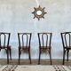 Set of 4 vintage wooden bistro chairs