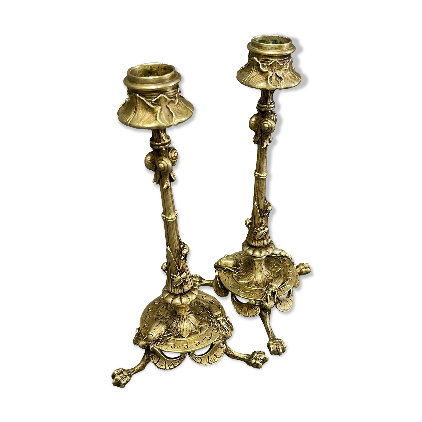 Pair of Art Nouveau Candlesticks (1900)in bronze