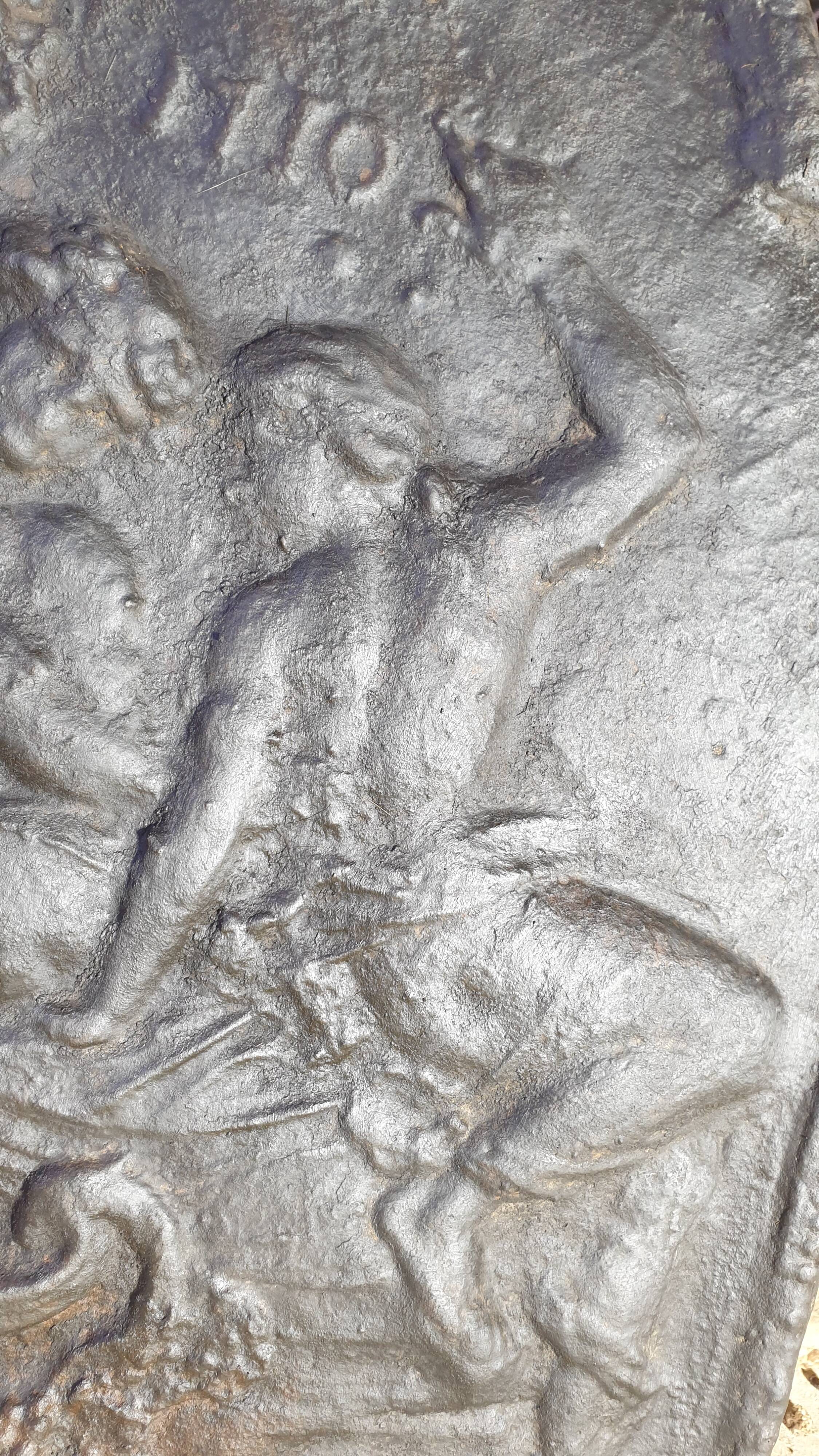 Cast iron fireplace plate - winemaking - 1710