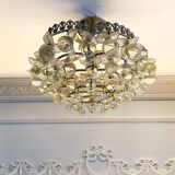 Plafonnier vintage en cristal décoré de feuilles et de grappes – Espagne année