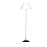 Lampadaire vintage en bois et métal des années 1960