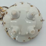 Antique porcelain sweet jar in gilded and cobalt blue, Napoleon III style.
