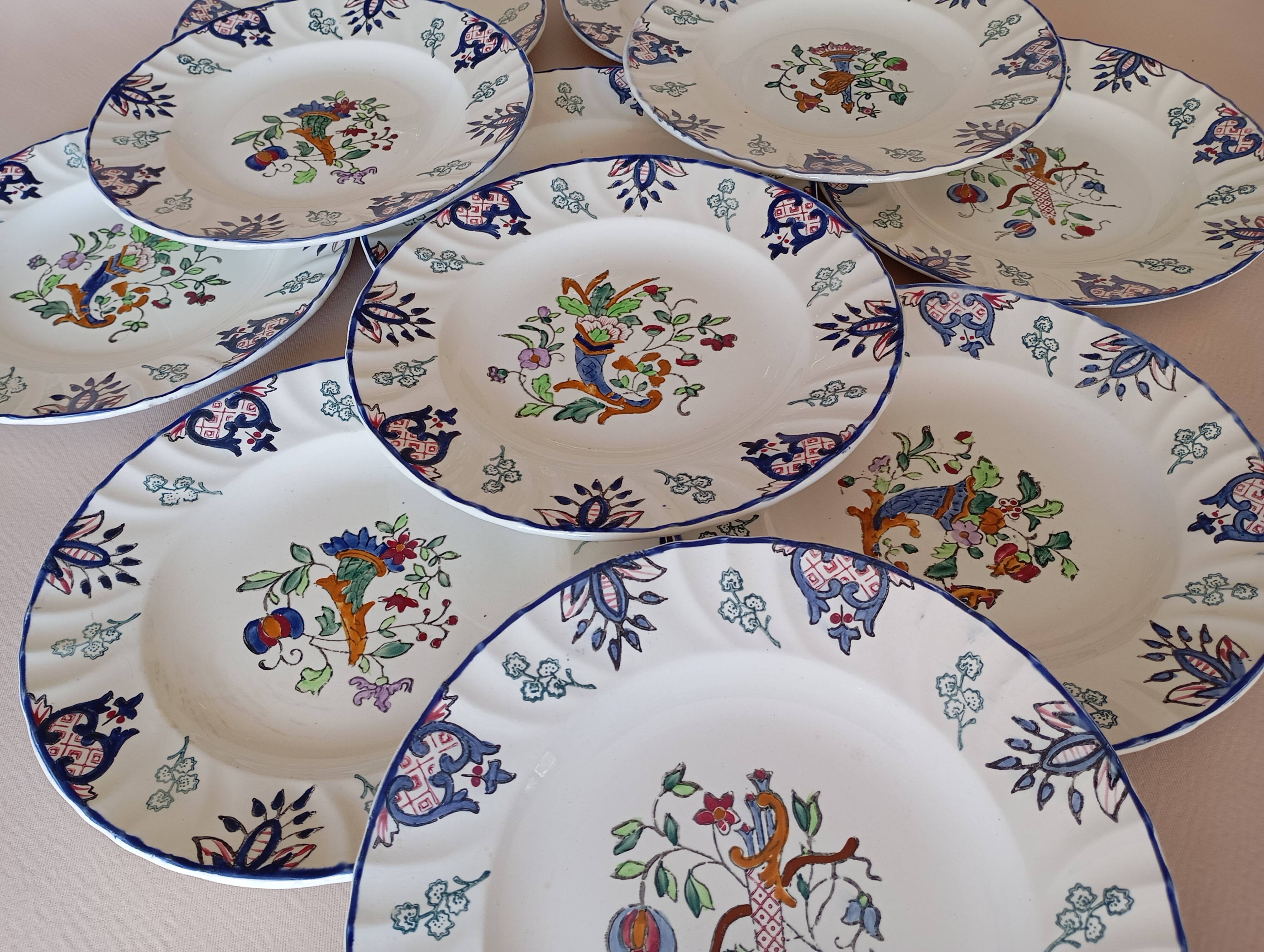 Flat plates "Vieux Rouen" Longwy