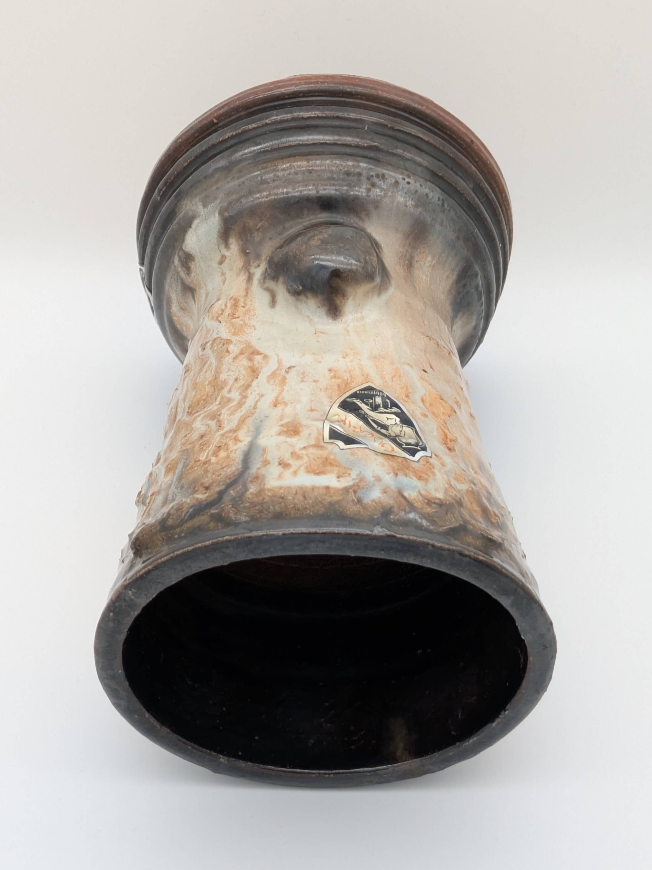 Roger Guérin (Bouffioulx) - Sculptural Vase Salt Glaze - Drip Decoration 1940