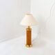 Vintage bamboo and brass table lamp - 1980s