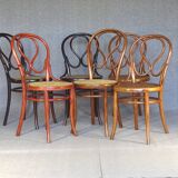 Set of 6 chairs no. 20 known as "omega" caned, including 3 thonet.
