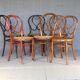 Set of 6 chairs no. 20 known as "omega" caned, including 3 thonet.