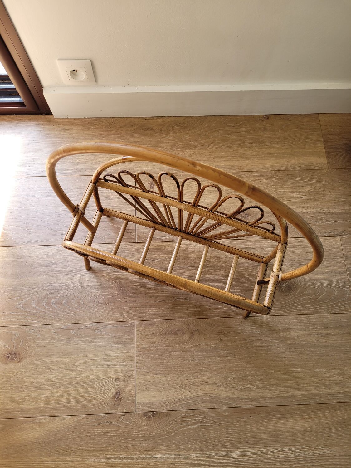 Rattan magazine holder